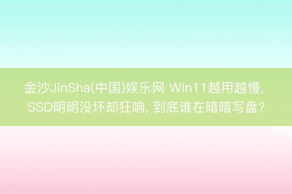 金沙JinSha(中国)娱乐网 Win11越用越慢， SSD明明没坏却狂响， 到底谁在暗暗写盘?